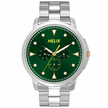 Helix By Timex Green Round Analog Stainless Steel Watch Men -TW027HG34