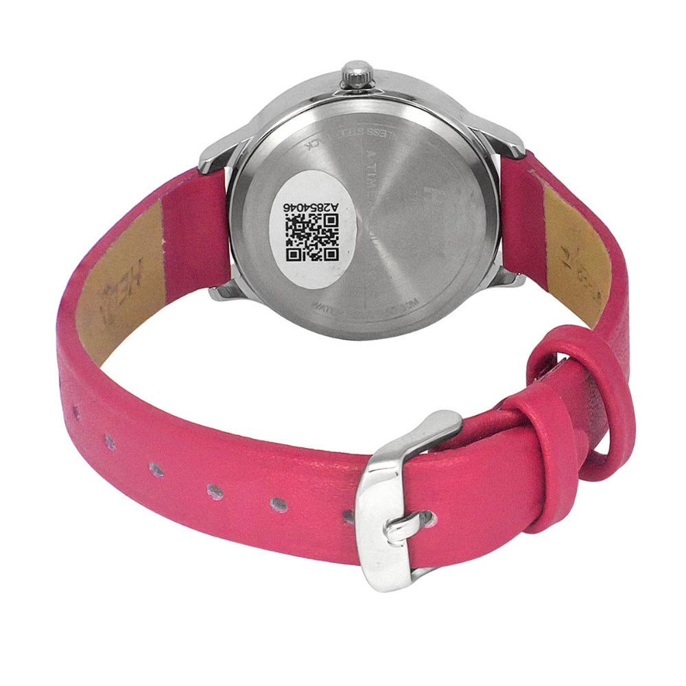Helix By Timex Pink Round Analog Leather Watch Women -TW022HL20