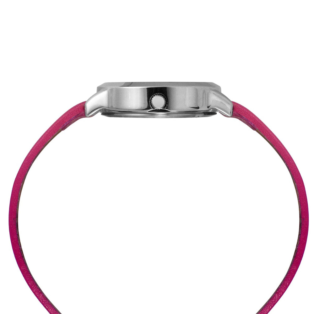 Helix By Timex Pink Round Analog Leather Watch Women -TW022HL20