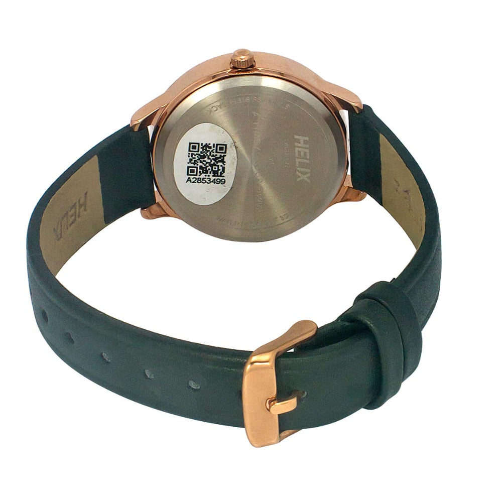 Helix By Timex Blue Round Analog Leather Watch Women -TW022HL22