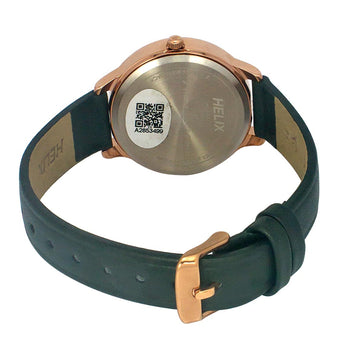 Helix By Timex Blue Round Analog Leather Watch Women -TW022HL22