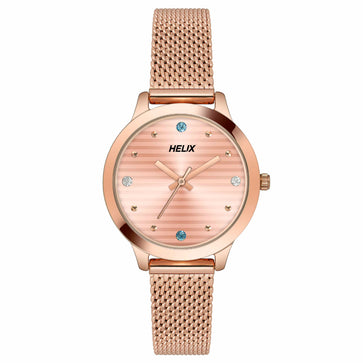 Helix By Timex Coral Round Analog Stainless Steel Watch Women -TW022HL23
