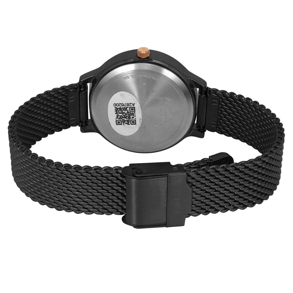 Helix By Timex Black Round Analog Stainless Steel Watch Women -TW022HL24