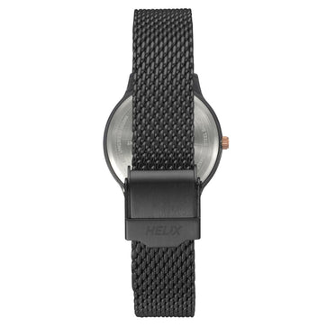Helix By Timex Black Round Analog Stainless Steel Watch Women -TW022HL24