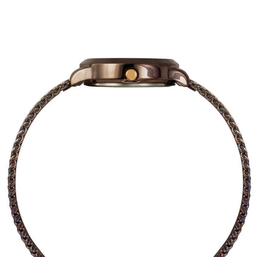 Helix By Timex Brown Round Analog Stainless Steel Watch Women -TW022HL27