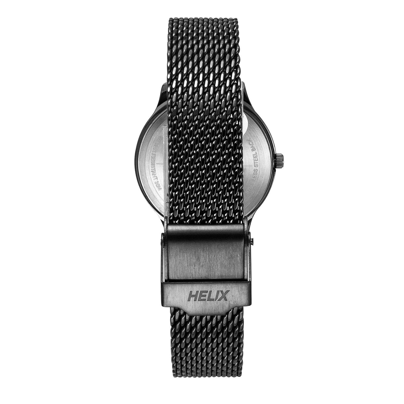 Helix By Timex Black Round Analog Stainless Steel Watch Women -TW022HL28