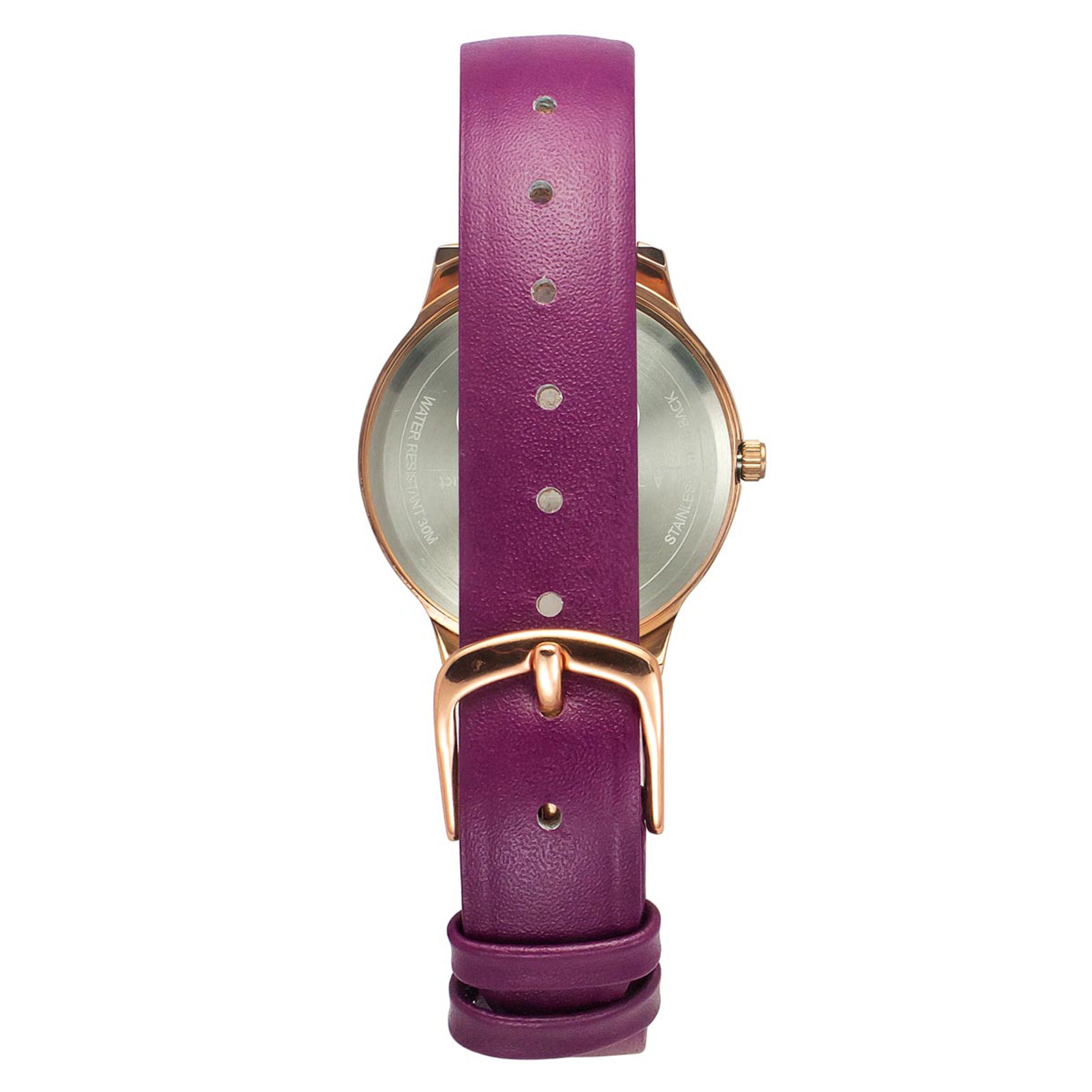 Helix By Timex Magenta Round Analog Leather Watch Women -TW022HL32