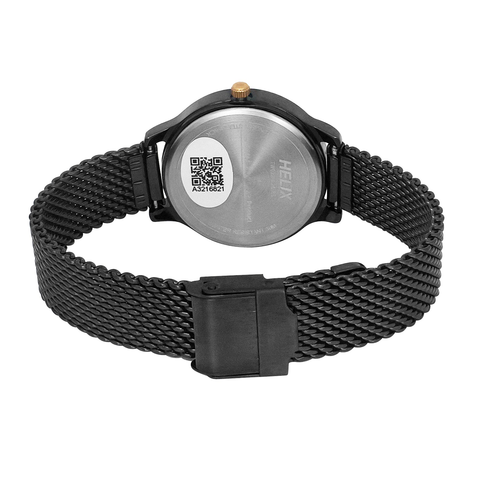 Helix By Timex Black Round Analog Stainless Steel Watch Women -TW022HL36