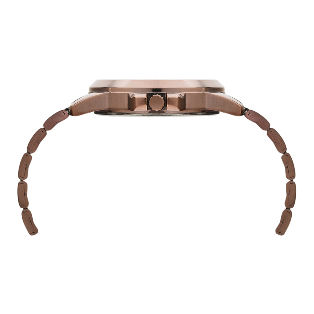 Helix By Timex Brown Round Analog Stainless Steel Watch Men -TW023HG22