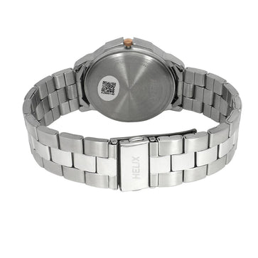 Helix By Timex Silver Round Analog Stainless Steel Watch Men -TW027HG35