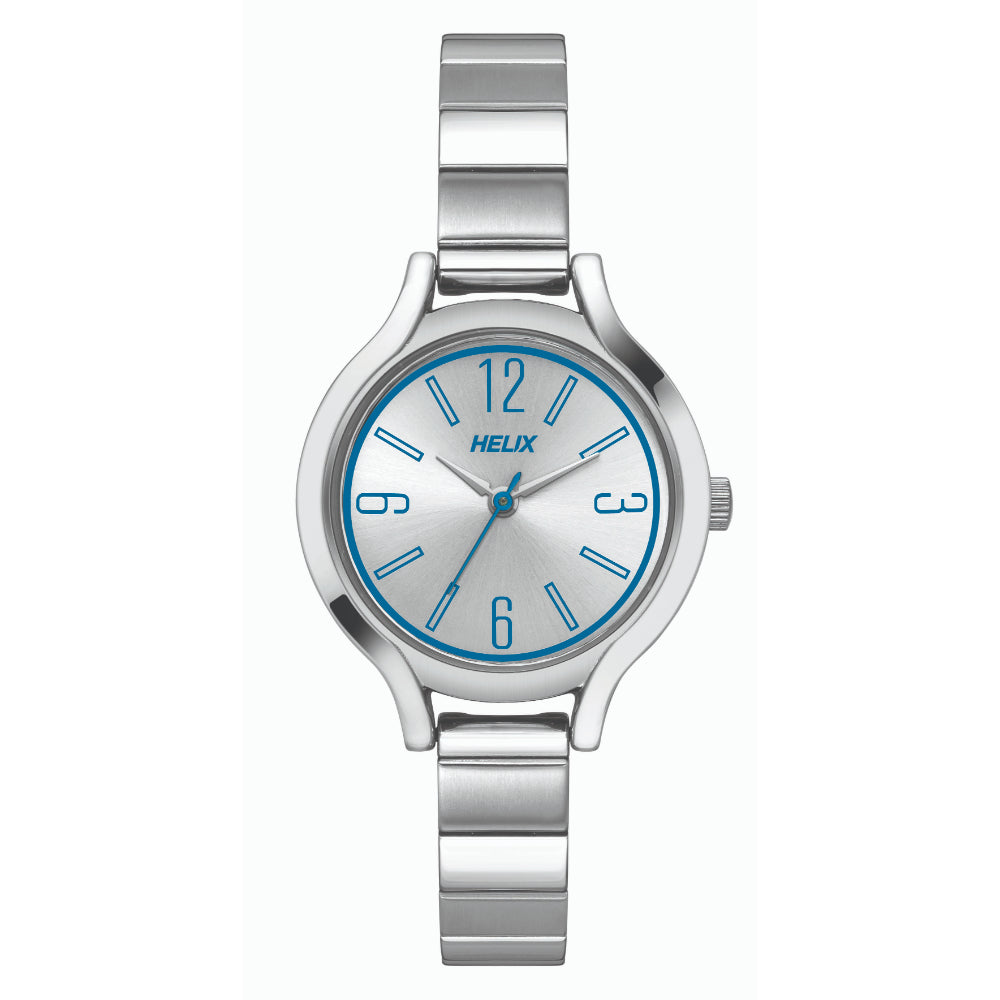 Helix By Timex Silver Round Analog Stainless Steel Watch Women -TW027HL16