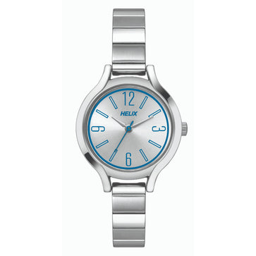 Helix By Timex Silver Round Analog Stainless Steel Watch Women -TW027HL16