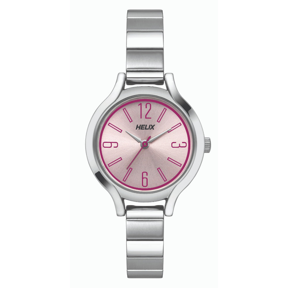 Helix By Timex Pink Round Analog Stainless Steel Watch Women -TW027HL17