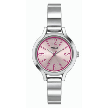 Helix By Timex Pink Round Analog Stainless Steel Watch Women -TW027HL17