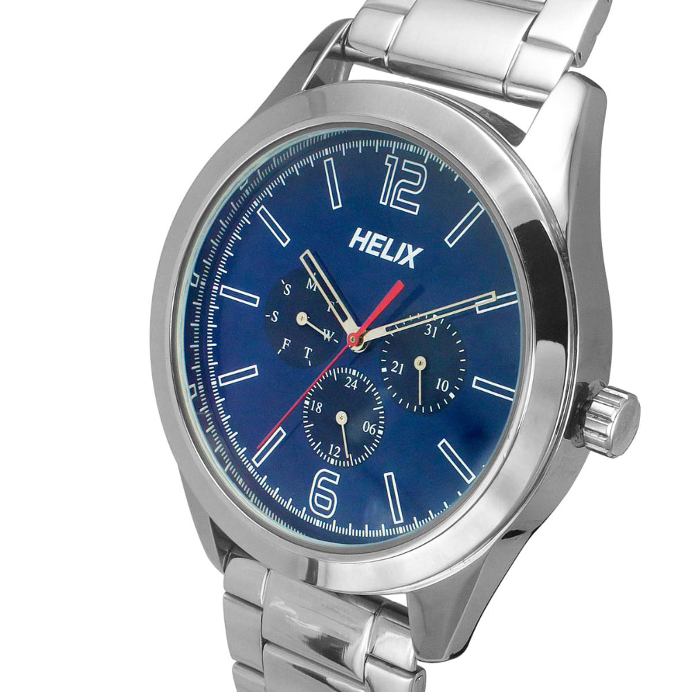 Helix By Timex Blue Round Analog Stainless Steel Watch Men -TW031HG20