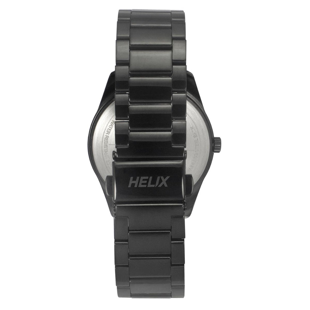 Helix By Timex Black Round Analog Stainless Steel Watch Men -TW031HG22