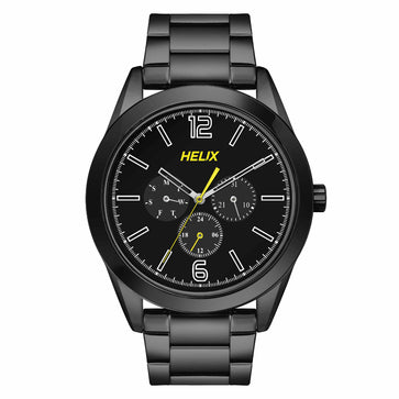 Helix By Timex Black Round Analog Stainless Steel Watch Men -TW031HG22