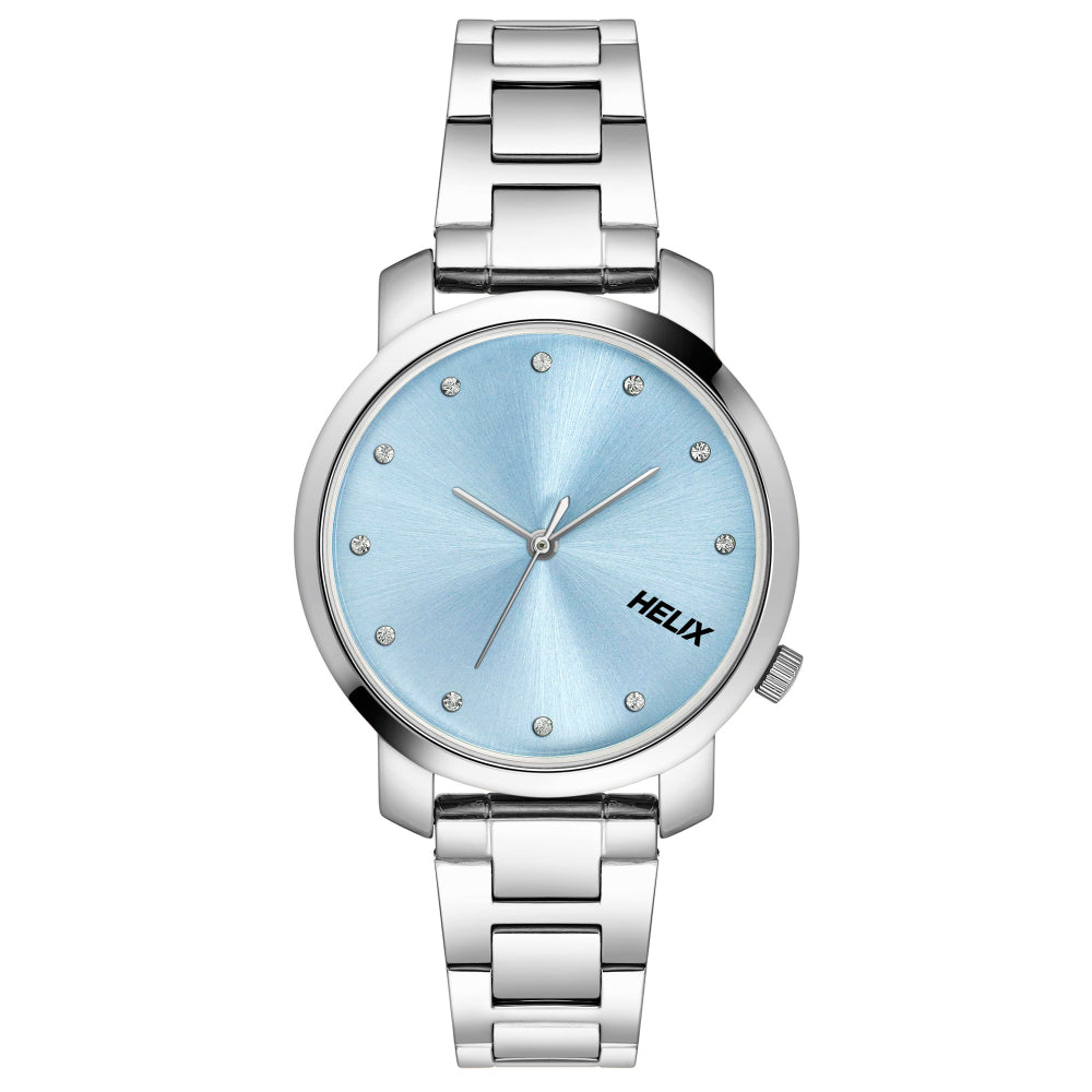 Helix By Timex Blue Round Analog Stainless Steel Watch Women -TW032HL33