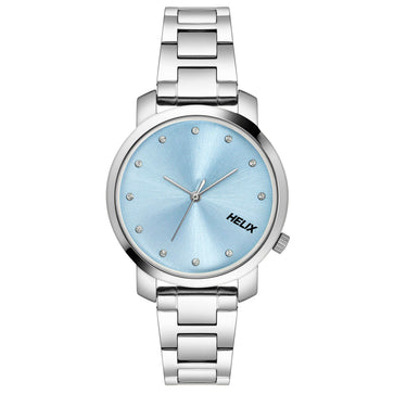 Helix By Timex Blue Round Analog Stainless Steel Watch Women -TW032HL33