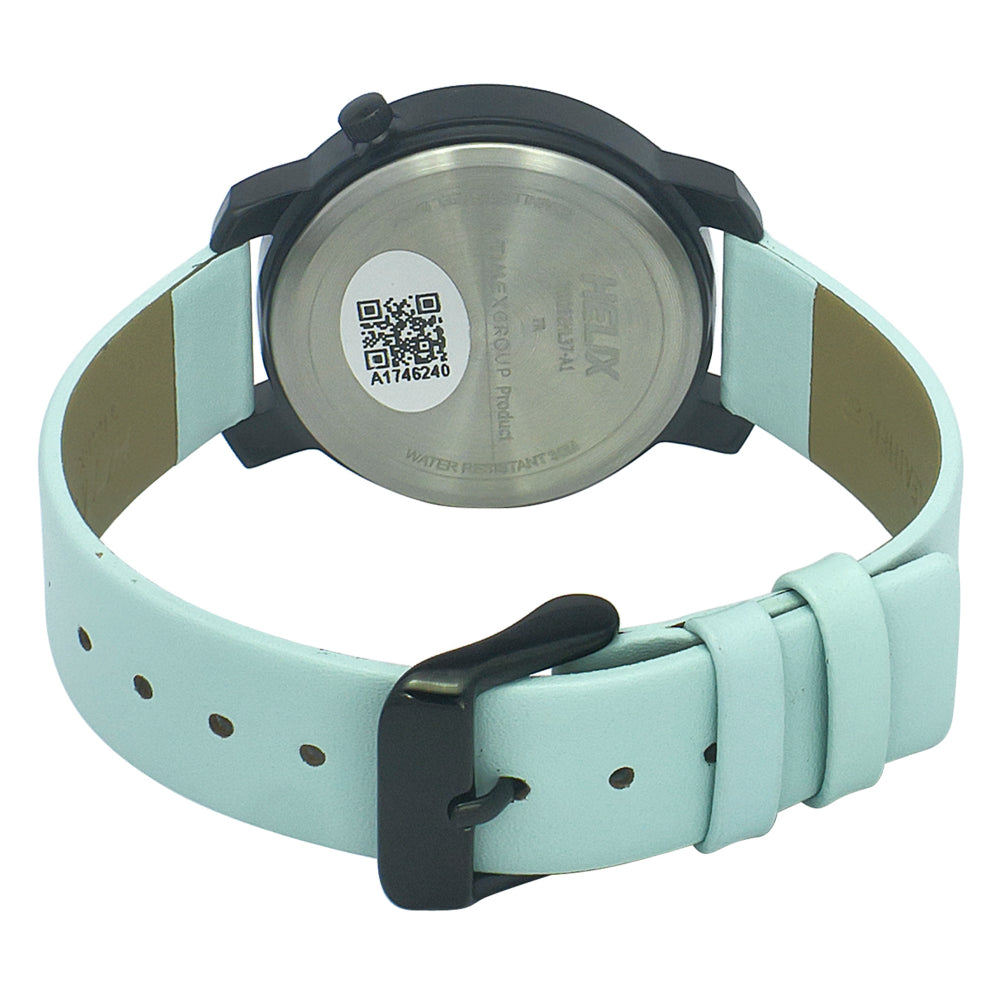 Helix By Timex Green Round Analog Leather Watch Women -TW032HL37