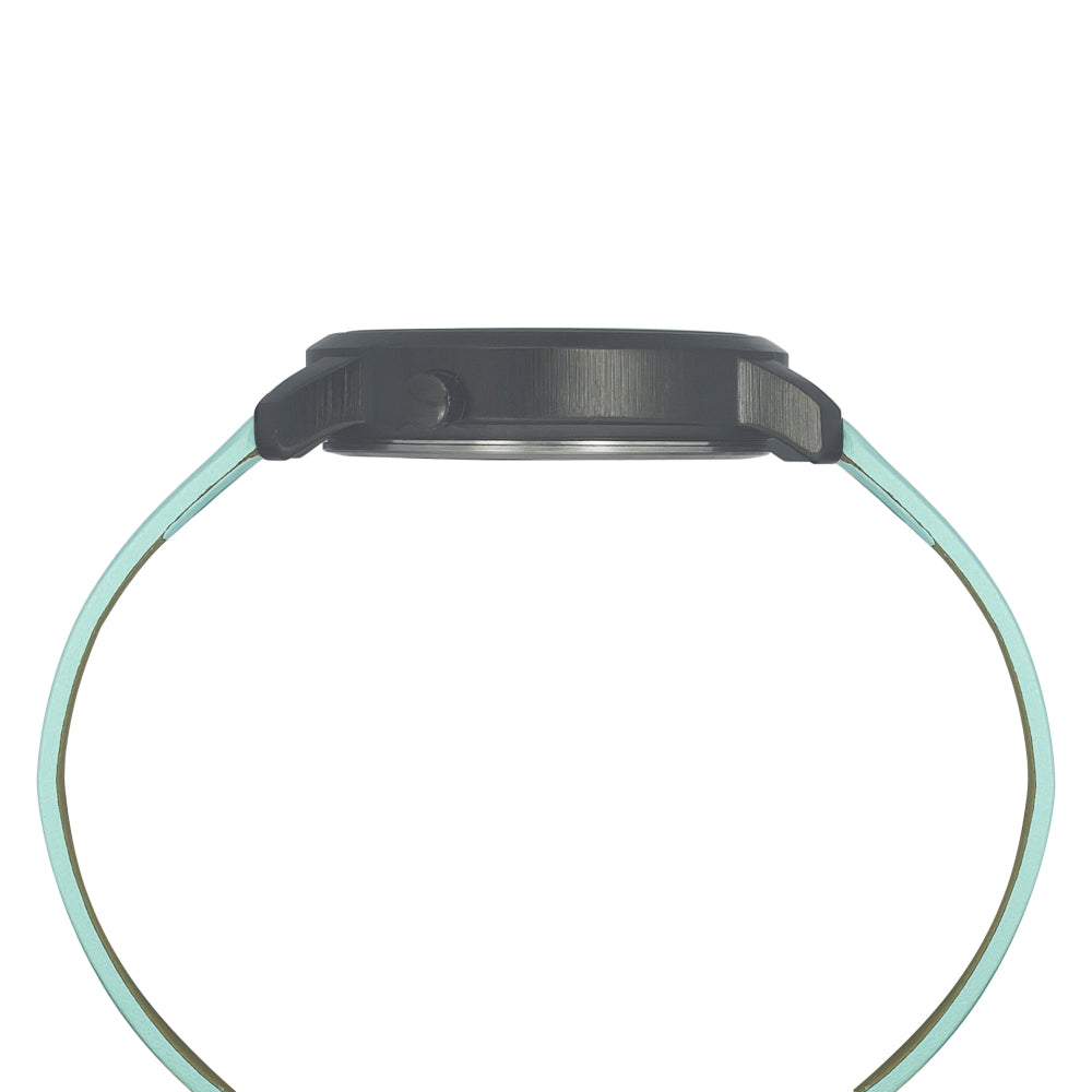 Helix By Timex Green Round Analog Leather Watch Women -TW032HL37