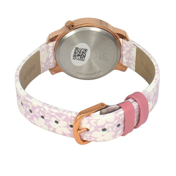 Helix By Timex Silver Round Analog Leather Watch Women -TW032HL40