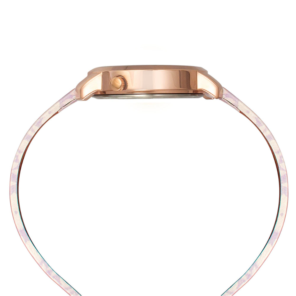 Helix By Timex Silver Round Analog Leather Watch Women -TW032HL40