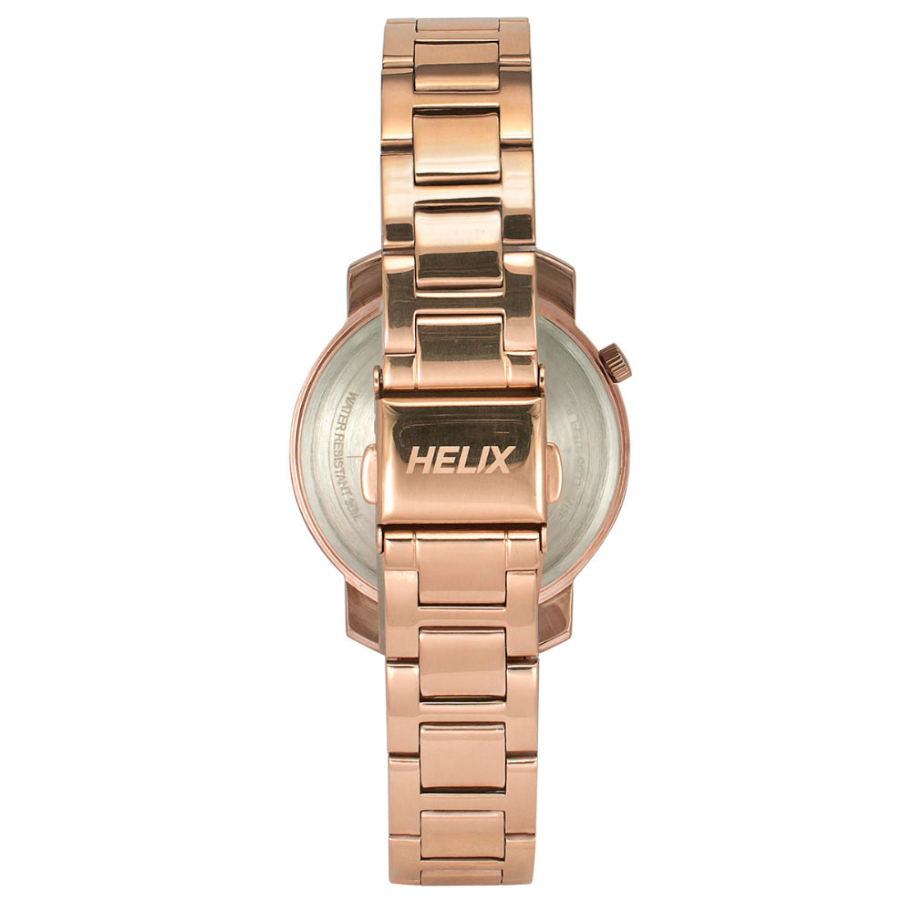 Helix By Timex Silver Round Analog Stainless Steel Watch Women -TW032HL41