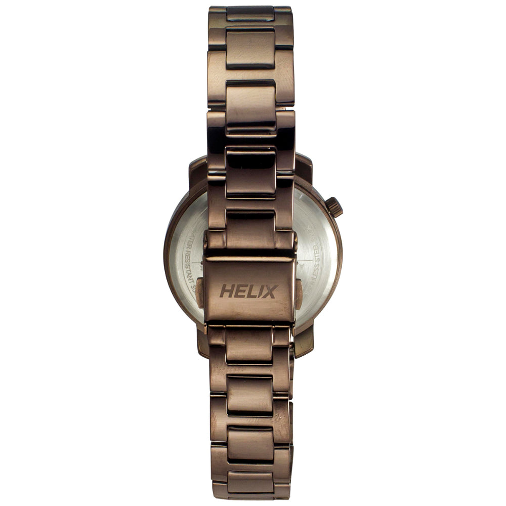 Helix By Timex Brown Round Analog Stainless Steel Watch Women -TW032HL42