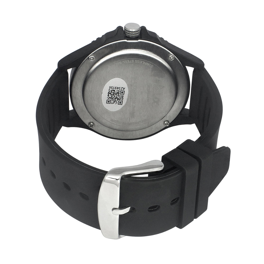 Helix By Timex Black Round Analog Silicone Watch Men -TW033HG14