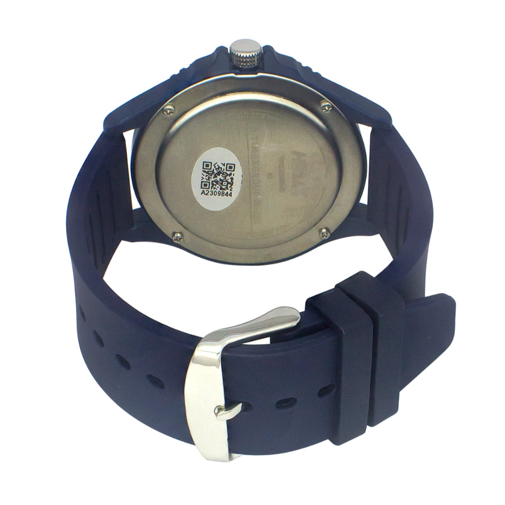 Helix By Timex Black/Blue Round Analog Silicone Watch Men -TW033HG16