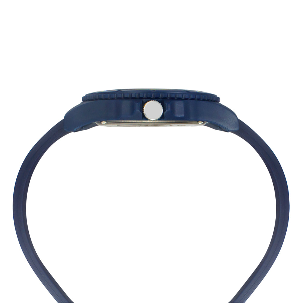 Helix By Timex Black/Blue Round Analog Silicone Watch Men -TW033HG16