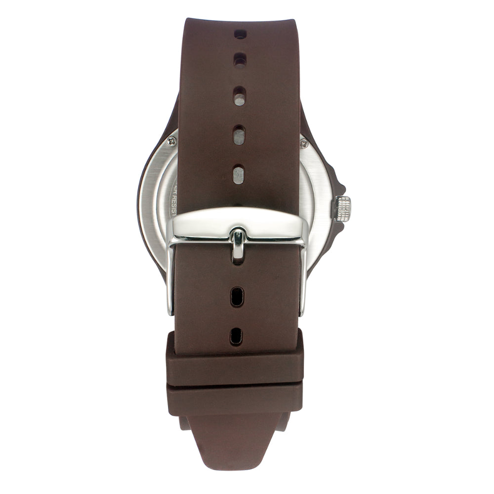 Helix By Timex Black/Brown Round Analog Silicone Watch Men -TW033HG19