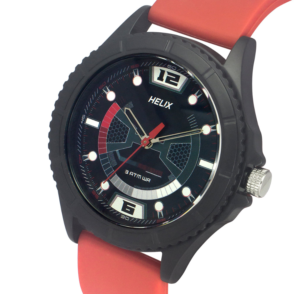 Helix By Timex Black Round Analog Silicone Watch Men -TW033HG20