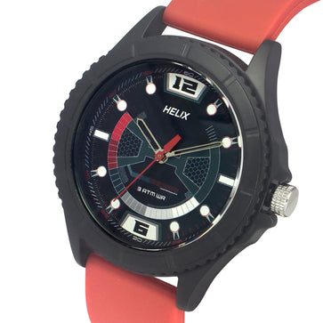 Helix By Timex Black Round Analog Silicone Watch Men -TW033HG20