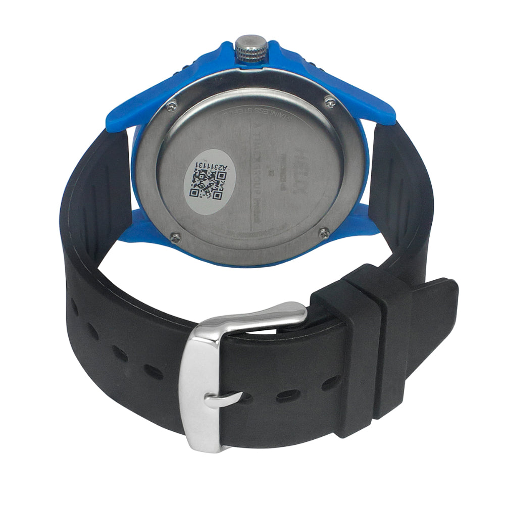 Helix By Timex Black/Blue Round Analog Silicone Watch Men -TW033HG21