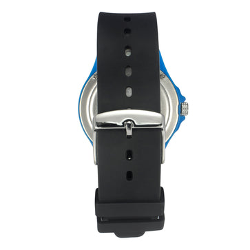 Helix By Timex Black/Blue Round Analog Silicone Watch Men -TW033HG21