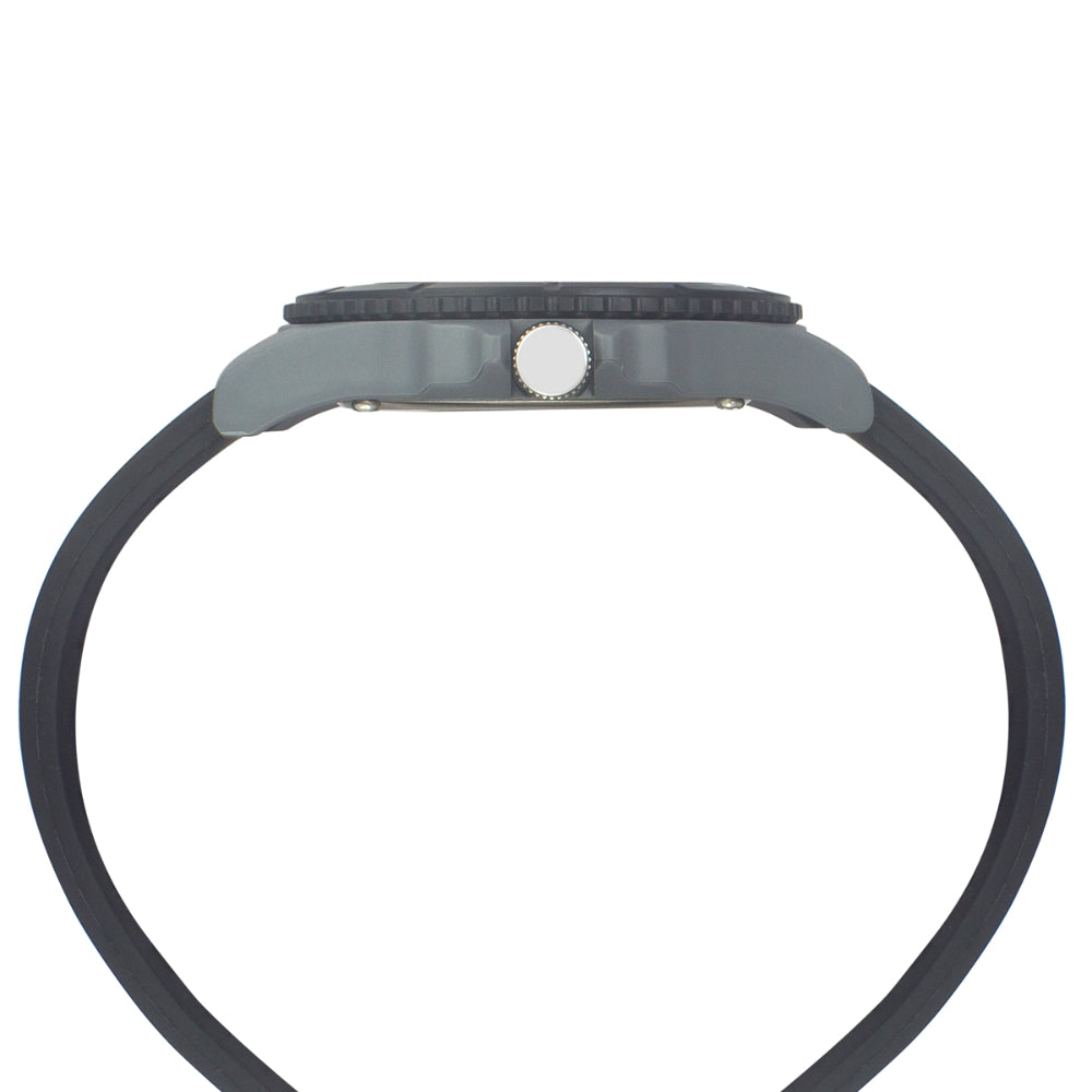 Helix By Timex Black/Grey Round Analog Silicone Watch Men -TW033HG22