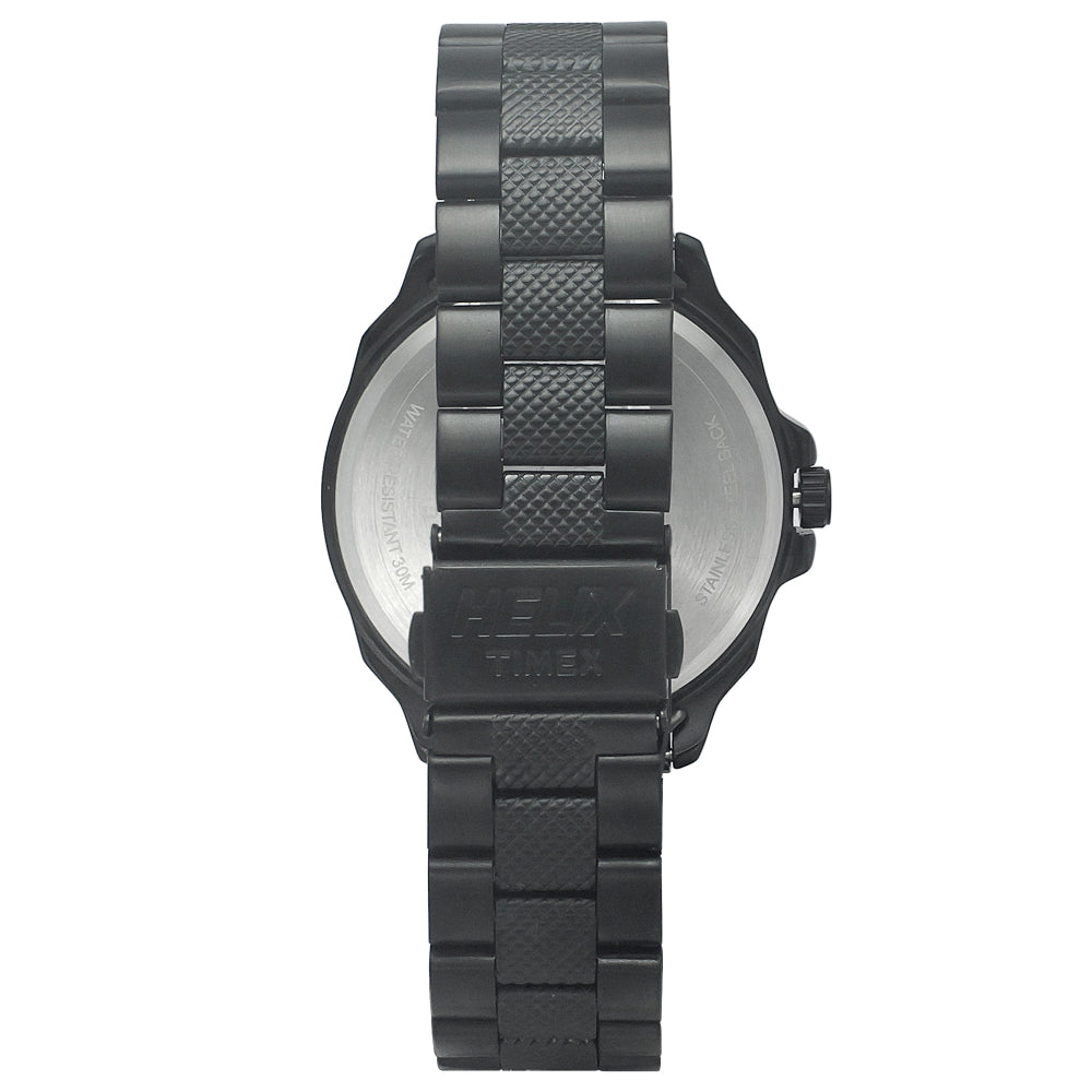 Helix By Timex Black Round Analog Stainless Steel Watch Men -TW034HG12