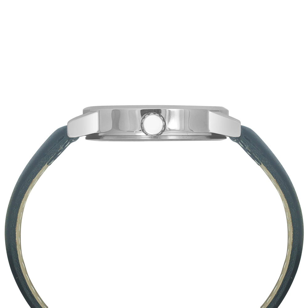 Helix By Timex Black Round Analog Leather Watch Men -TW035HG07