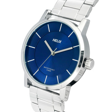 Helix By Timex Blue Round Analog Stainless Steel Watch Men -TW035HG09