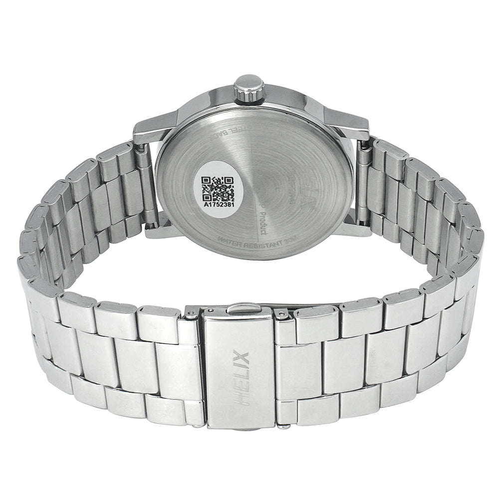 Helix By Timex Blue Round Analog Stainless Steel Watch Men -TW035HG09