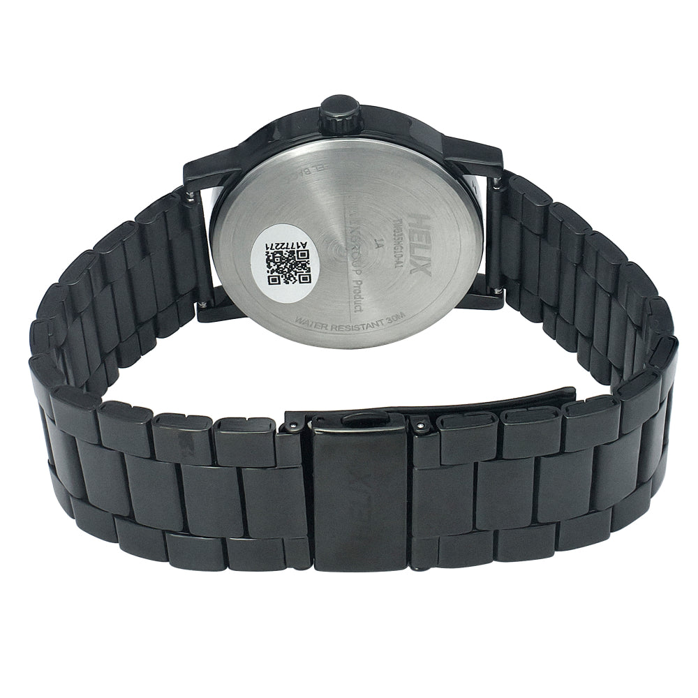 Helix By Timex Black Round Analog Stainless Steel Watch Men -TW035HG10