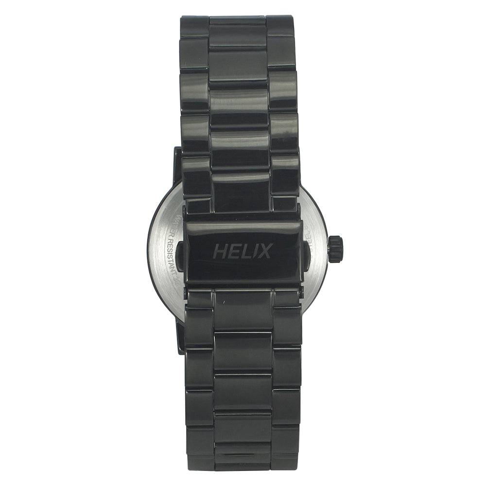 Helix By Timex Black Round Analog Stainless Steel Watch Men -TW035HG10