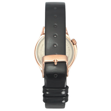 Helix By Timex Black Round Analog Leather Watch Women -TW037HL12