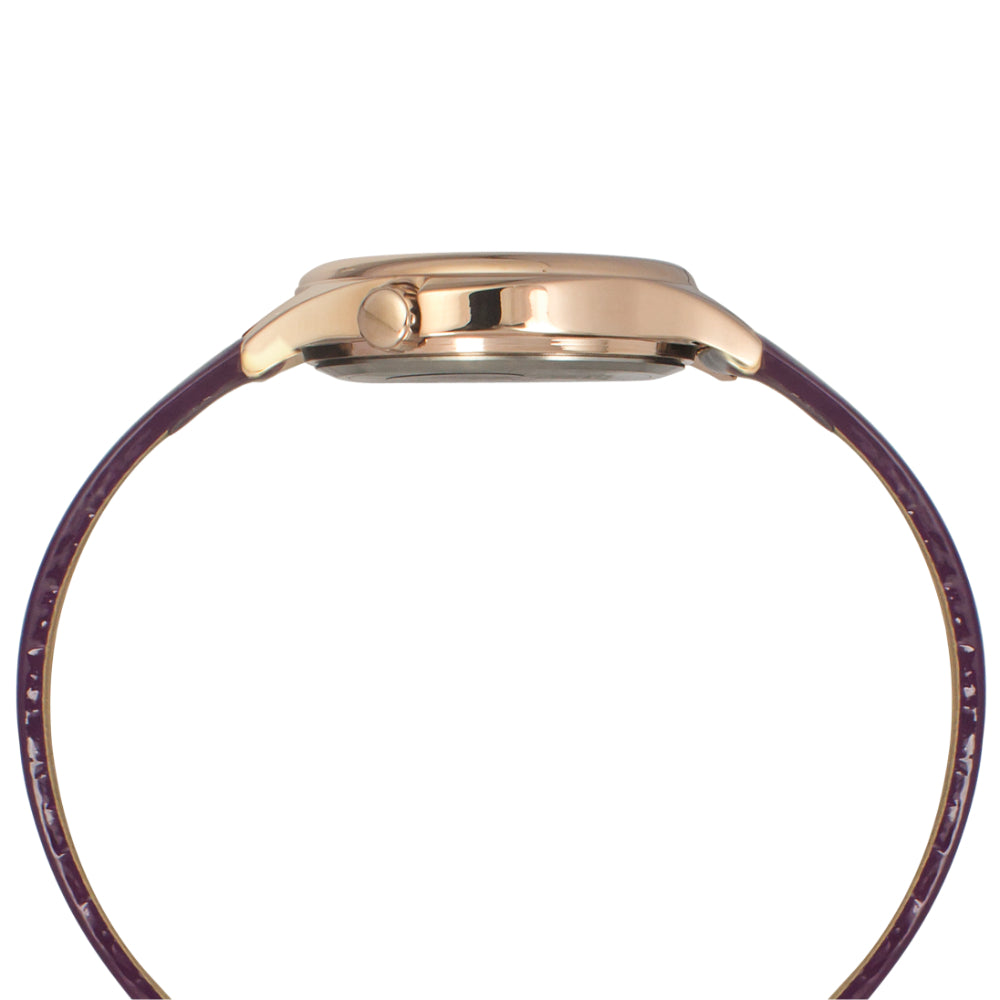 Helix By Timex Lavender Round Analog Leather Watch Women -TW037HL13