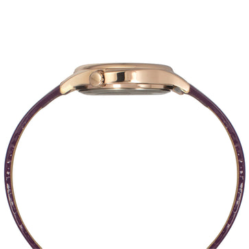 Helix By Timex Lavender Round Analog Leather Watch Women -TW037HL13
