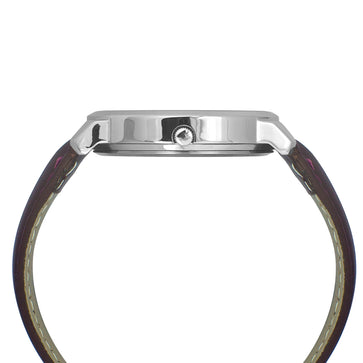 Helix By Timex Grey Round Analog Leather Watch Men -TW039HG08