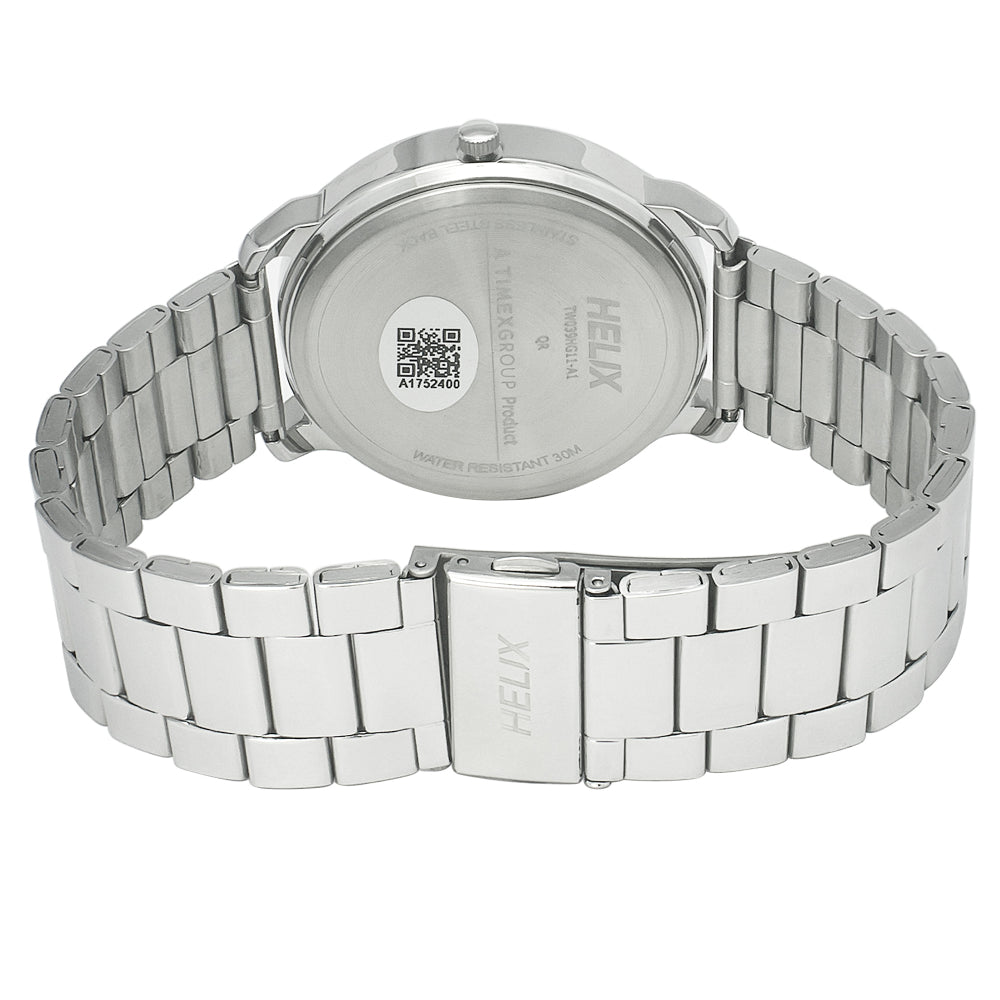Helix By Timex Black Round Analog Stainless Steel Watch Men -TW039HG11