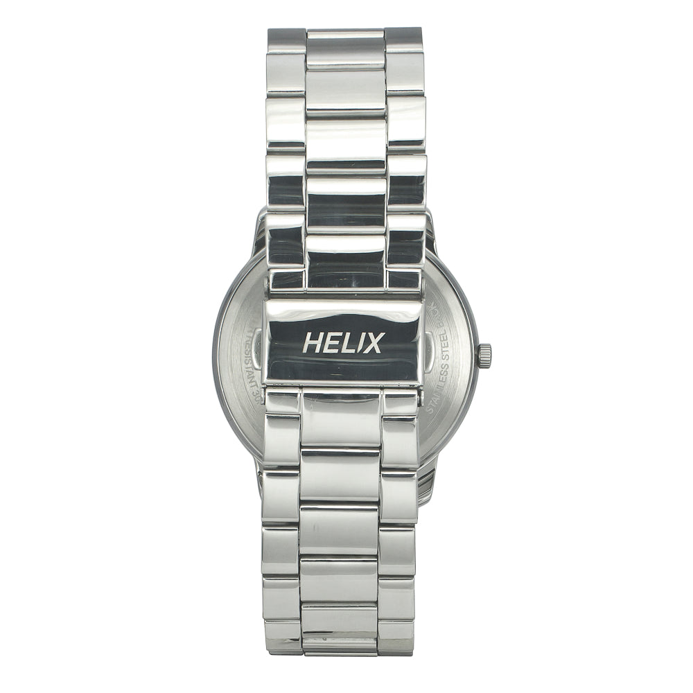 Helix By Timex Black Round Analog Stainless Steel Watch Men -TW039HG11
